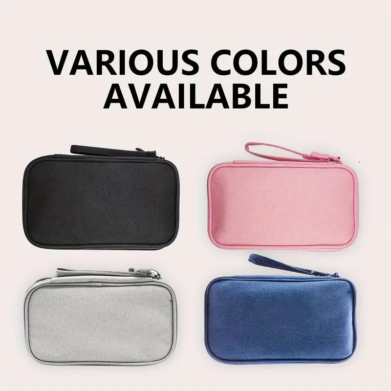 Waterproof Electronics Travel Organizer Bag with 8 Compartments Gray Navy Pink