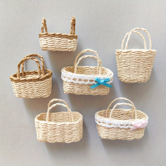 Mini Basket Small Cloth Weaving Paper Vine Basket Decoration Easter