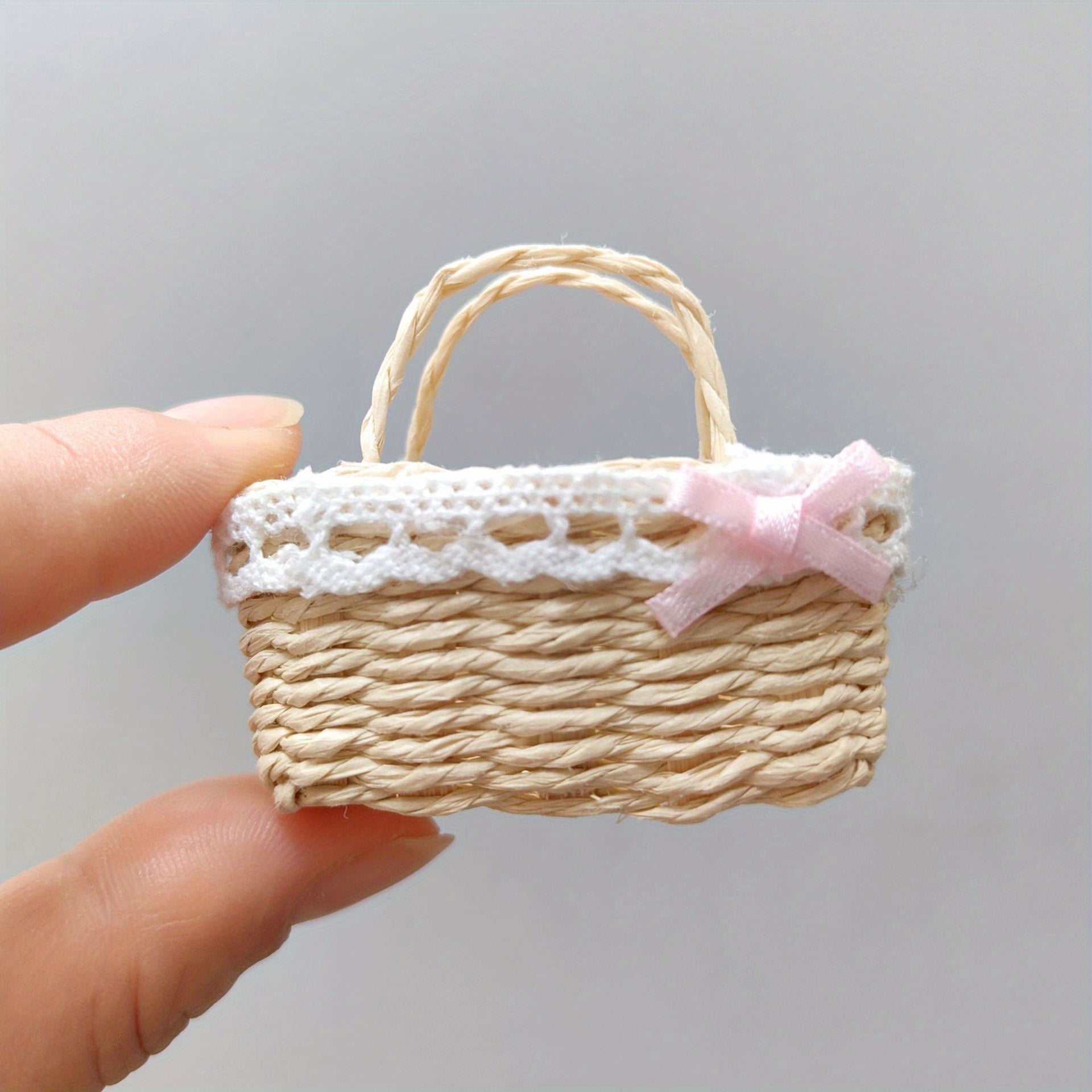 Mini Basket Small Cloth Weaving Paper Vine Basket Decoration Easter