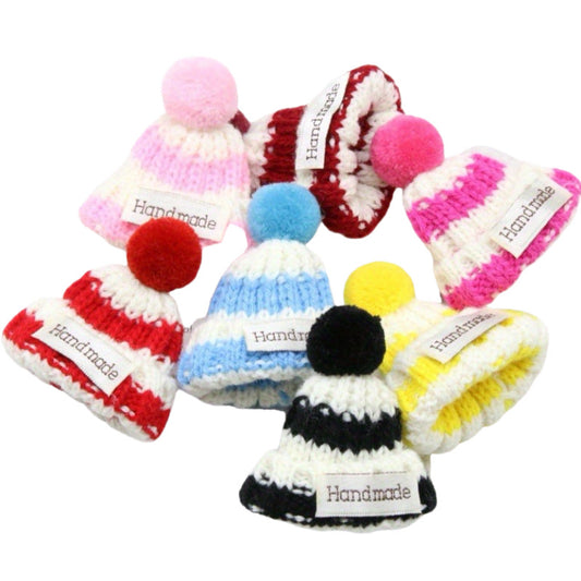 Mini Knitted Doll Hats in Assorted Colors DIY Accessories