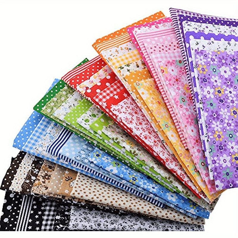 56pcs Fabric Squares for Quilting Mixed Patterns DIY Craft Material