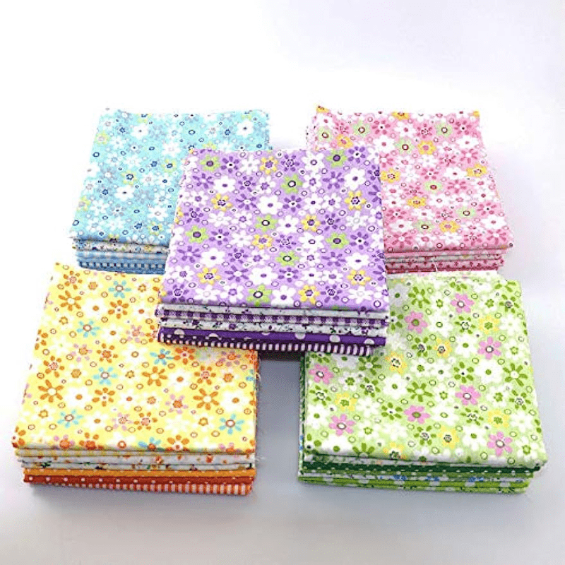 56pcs Fabric Squares for Quilting Mixed Patterns DIY Craft Material