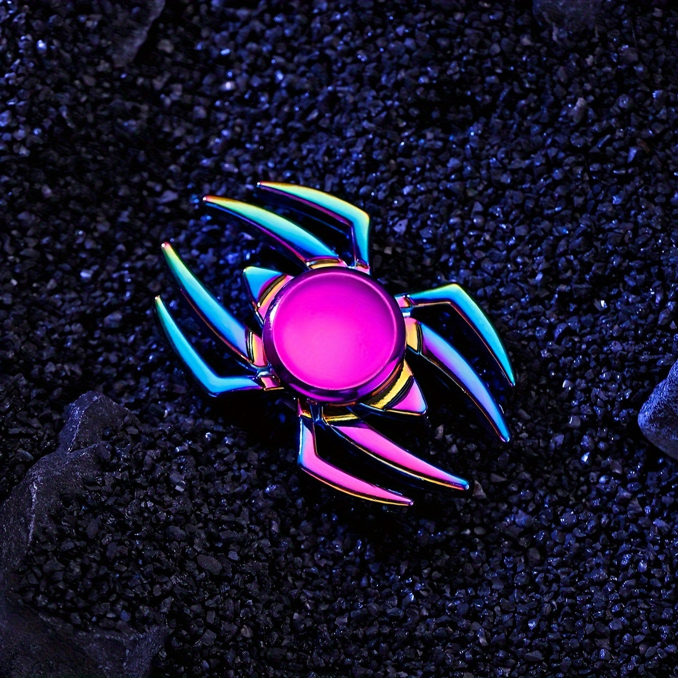 Spider Metal Fidget Toy, Rainbow Finish, Sensory Desk Decor