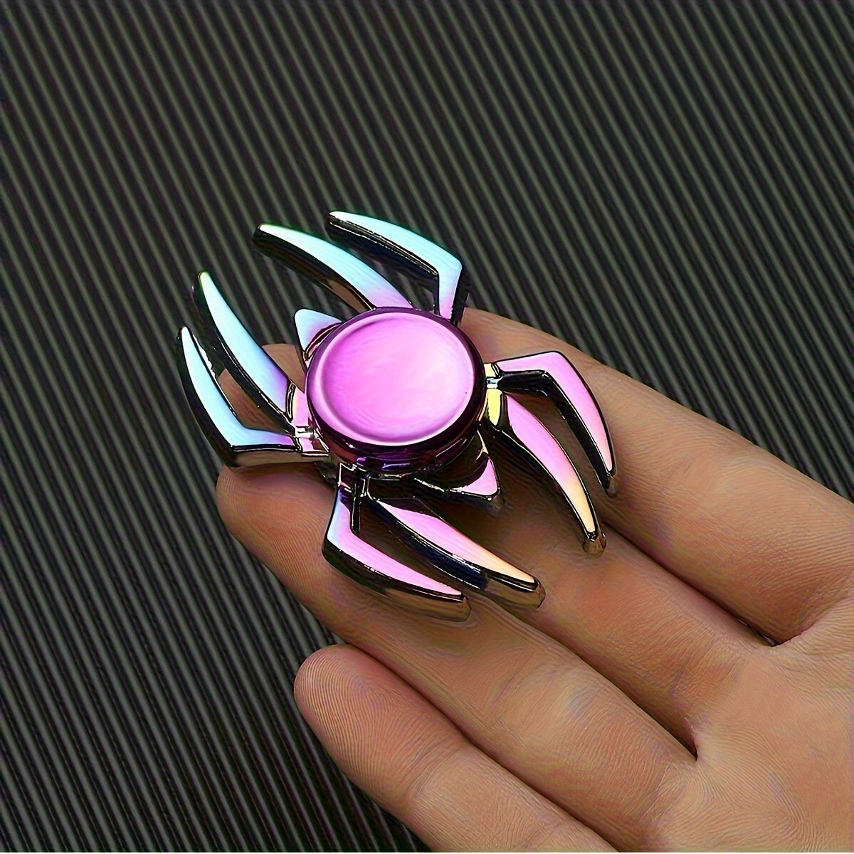 Spider Metal Fidget Toy, Rainbow Finish, Sensory Desk Decor