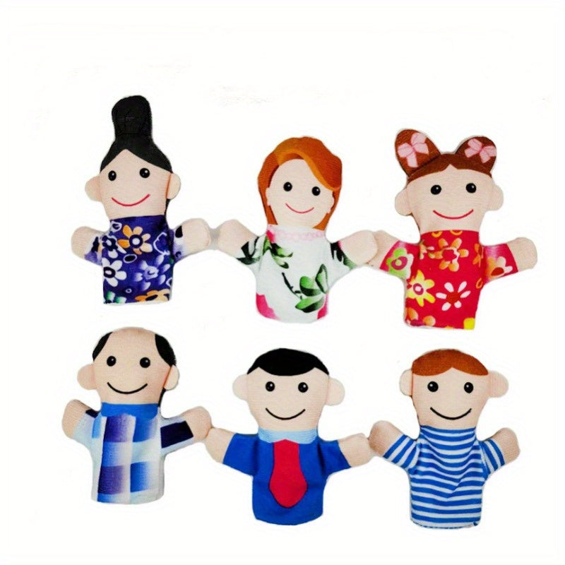 Plush Cartoon Animal Family Finger Puppet Set