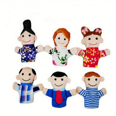 Plush Cartoon Animal Family Finger Puppet Set