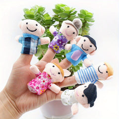 Plush Cartoon Animal Family Finger Puppet Set