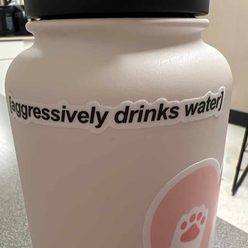 Positive Drinking Stickers for Water Bottles - Hydration Reminder Decals