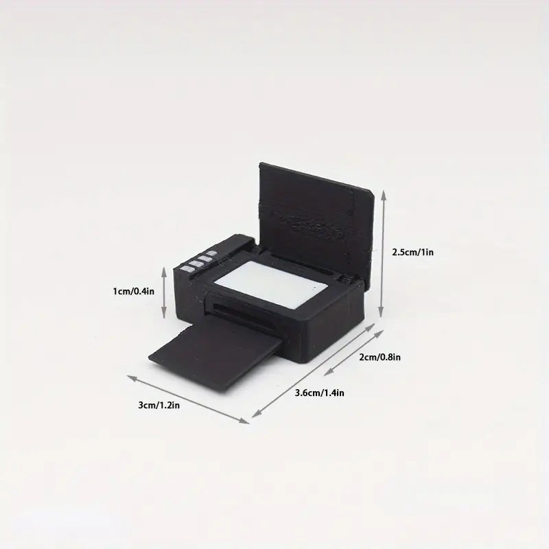 1:12 Dollhouse Office Props Set - Mini Stationery Supplies & Printer Model