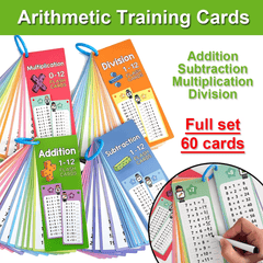 LACHILLY 60 Card Math Flashcards Set with Markers