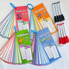 LACHILLY 60 Card Math Flashcards Set with Markers
