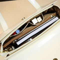 Crocodile Pattern Satchel with Rhinestone Accents