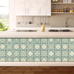 Waterproof Tile Stickers Flower Pattern Yellow, 36pcs