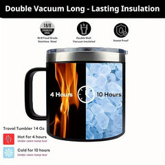 Virgo Zodiac Insulated Mug 14oz Double Walled Stainless Steel Travel Cup