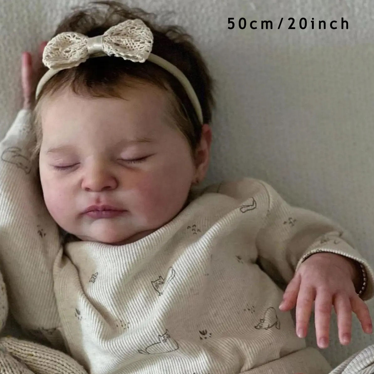 20 Inch Reborn Baby Doll Toy with Cloth Body, 3D Skin, Visible Veins