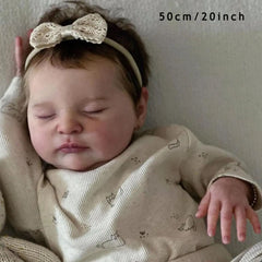 20 Inch Reborn Baby Doll Toy with Cloth Body, 3D Skin, Visible Veins