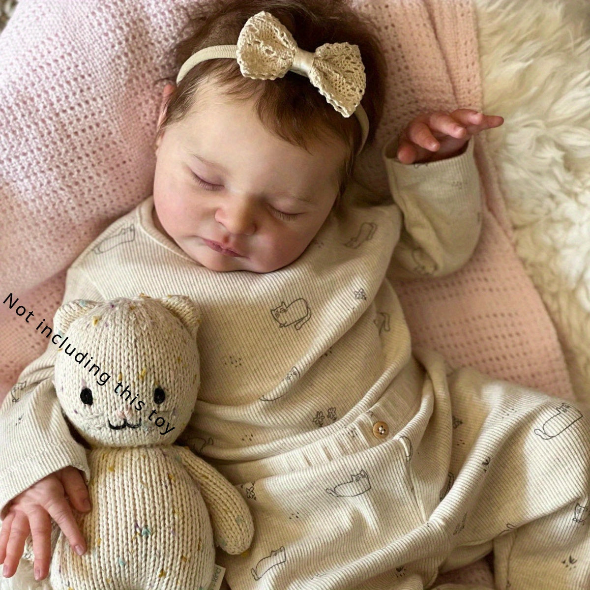 20 Inch Reborn Baby Doll Toy with Cloth Body, 3D Skin, Visible Veins