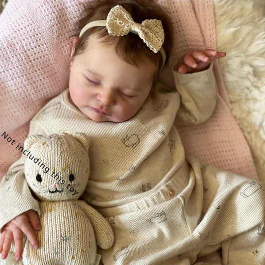 20 Inch Reborn Baby Doll Toy with Cloth Body, 3D Skin, Visible Veins