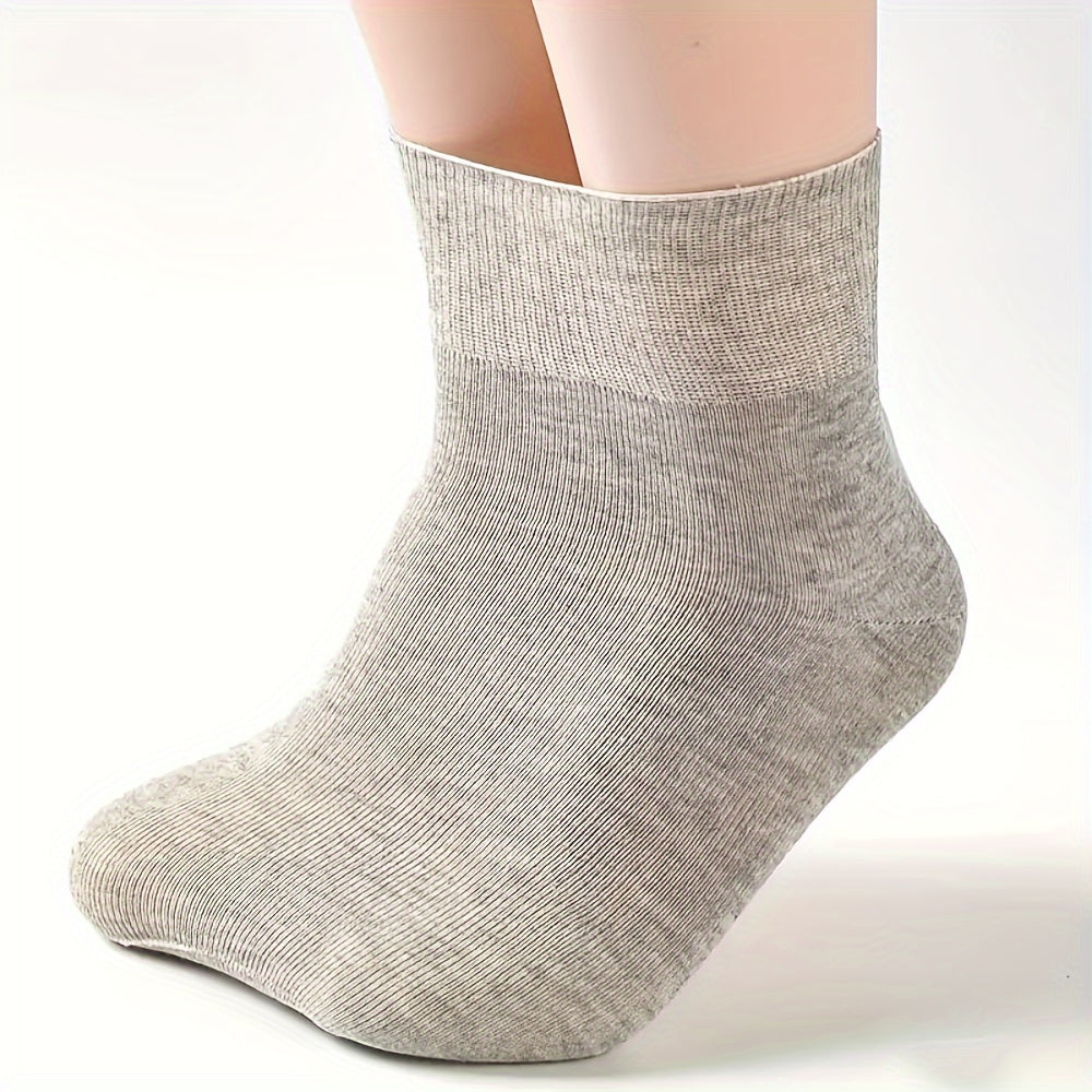 5 Pairs Comfort Stretch Diabetic Crew Socks for Men & Women