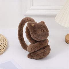 Cartoon Cat Plush Earmuffs for Women Winter Warmth & Style
