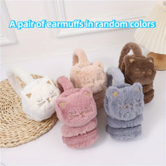 Cartoon Cat Plush Earmuffs for Women Winter Warmth & Style