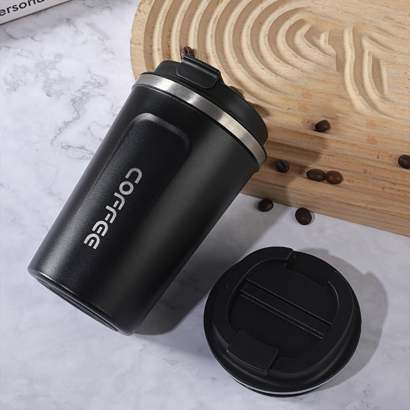 Stainless Steel Insulated Travel Mug 12.85oz Leakproof Coffee Cup