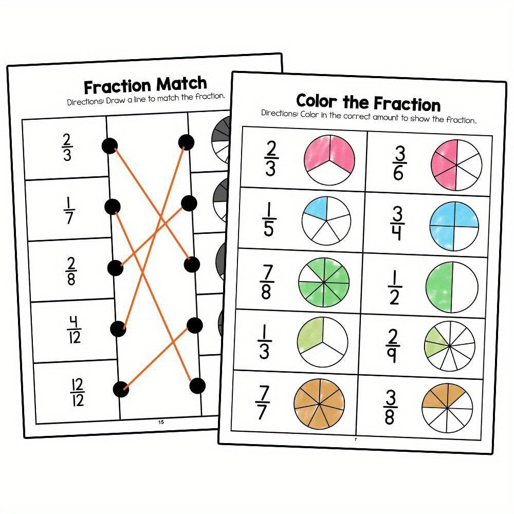 LACHILLY Fraction Workbook for Kids - Math Practice Book