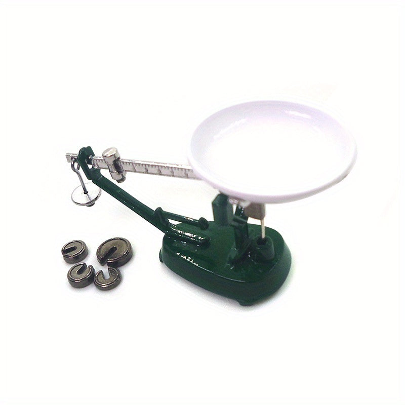 Mini Mechanical Platform Scale Green Metal Old fashioned Disc Scale Model