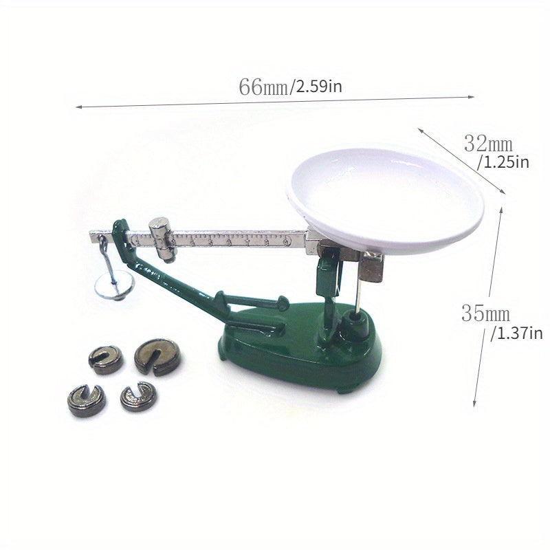 Mini Mechanical Platform Scale Green Metal Old fashioned Disc Scale Model