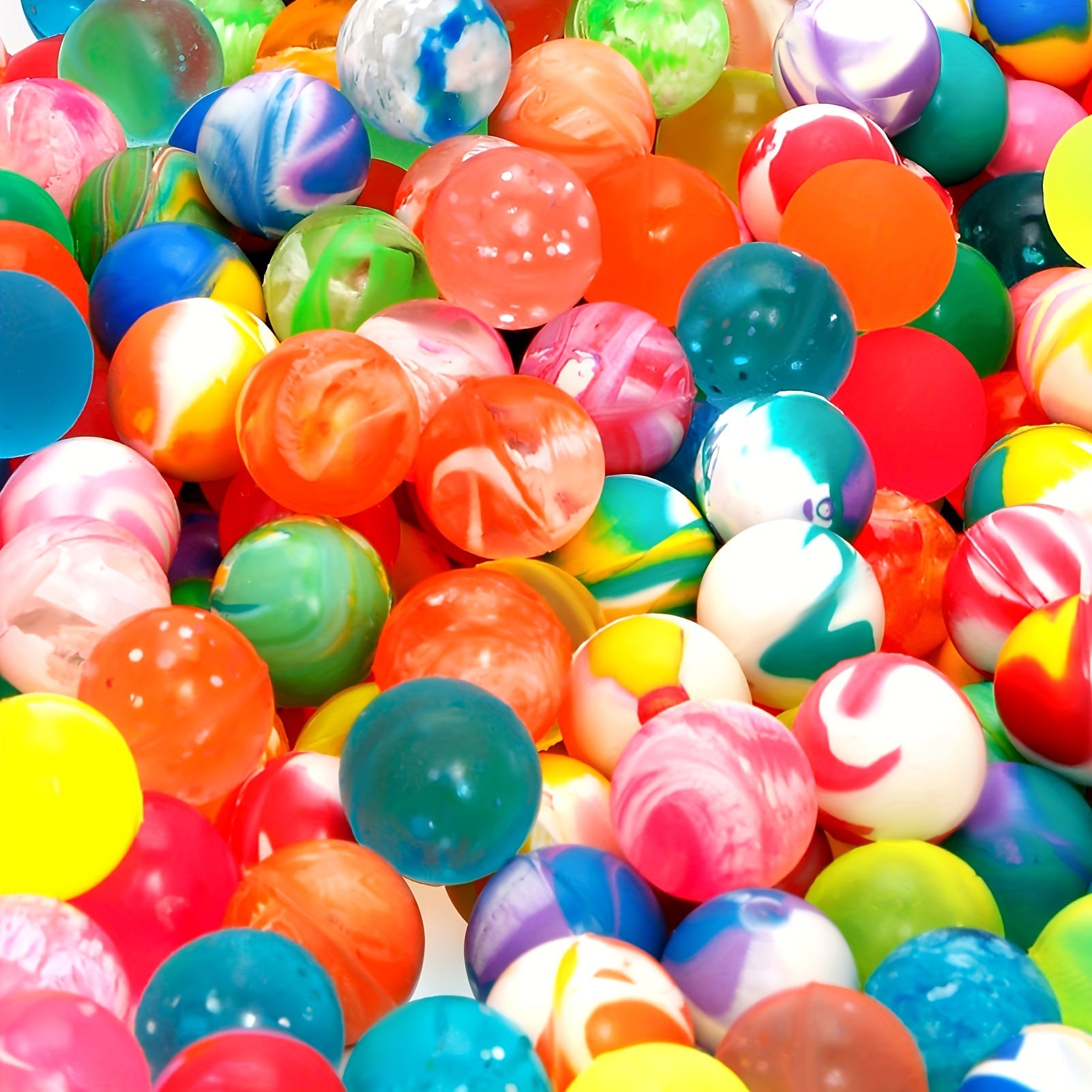 50-100 Assorted Rubber Bouncy Balls - Party Favors & Gift Bags