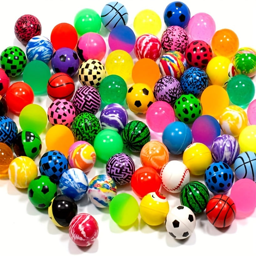 50-100 Assorted Rubber Bouncy Balls - Party Favors & Gift Bags