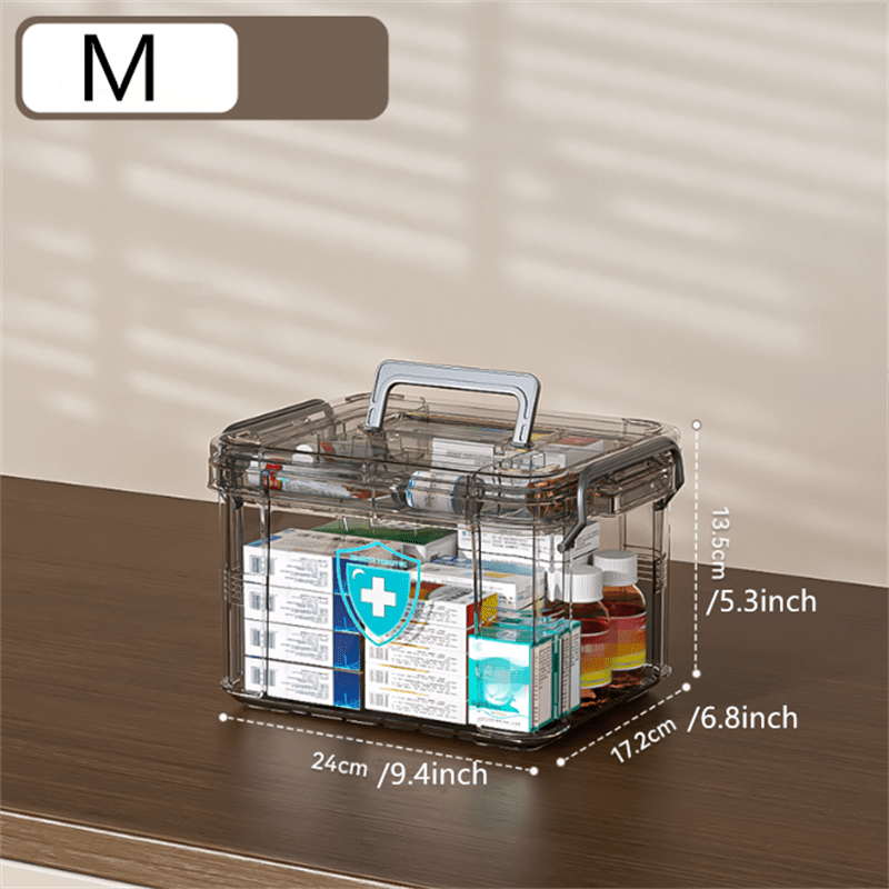 Plastic Medicine Organizer Double Layer Storage Box - Water Resistant