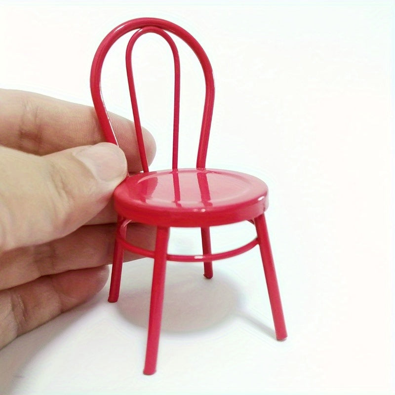 Metal Dining Set Dollhouse Furniture for Kitchen Play
