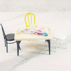 Metal Dining Set Dollhouse Furniture for Kitchen Play