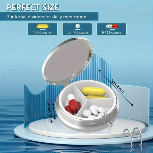 Cat Pill Box Pocket 3 Compartment Vitamin Pill Organizer