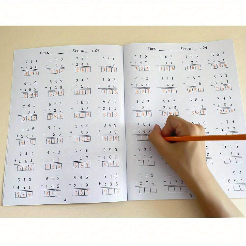 Math Workbook: Addition & Subtraction Up to 1000
