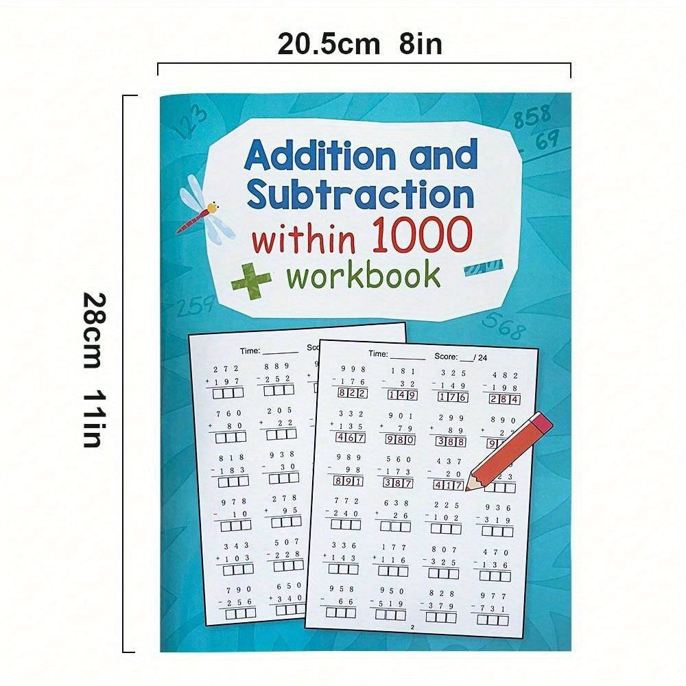 Math Workbook: Addition & Subtraction Up to 1000