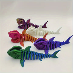 3D Printed Shark & Whale Figurine Movable Fish Decor
