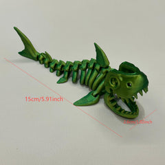 3D Printed Shark & Whale Figurine Movable Fish Decor