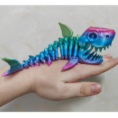 3D Printed Shark & Whale Figurine Movable Fish Decor
