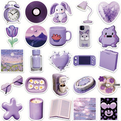 56pcs Purple Minimalist Sticker for Various Uses