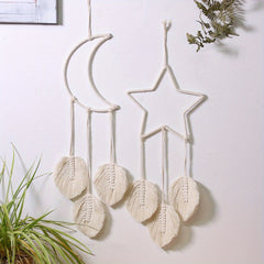Bohemian Handwoven Star Dream Catcher Moon Tapestry Wall Hanging