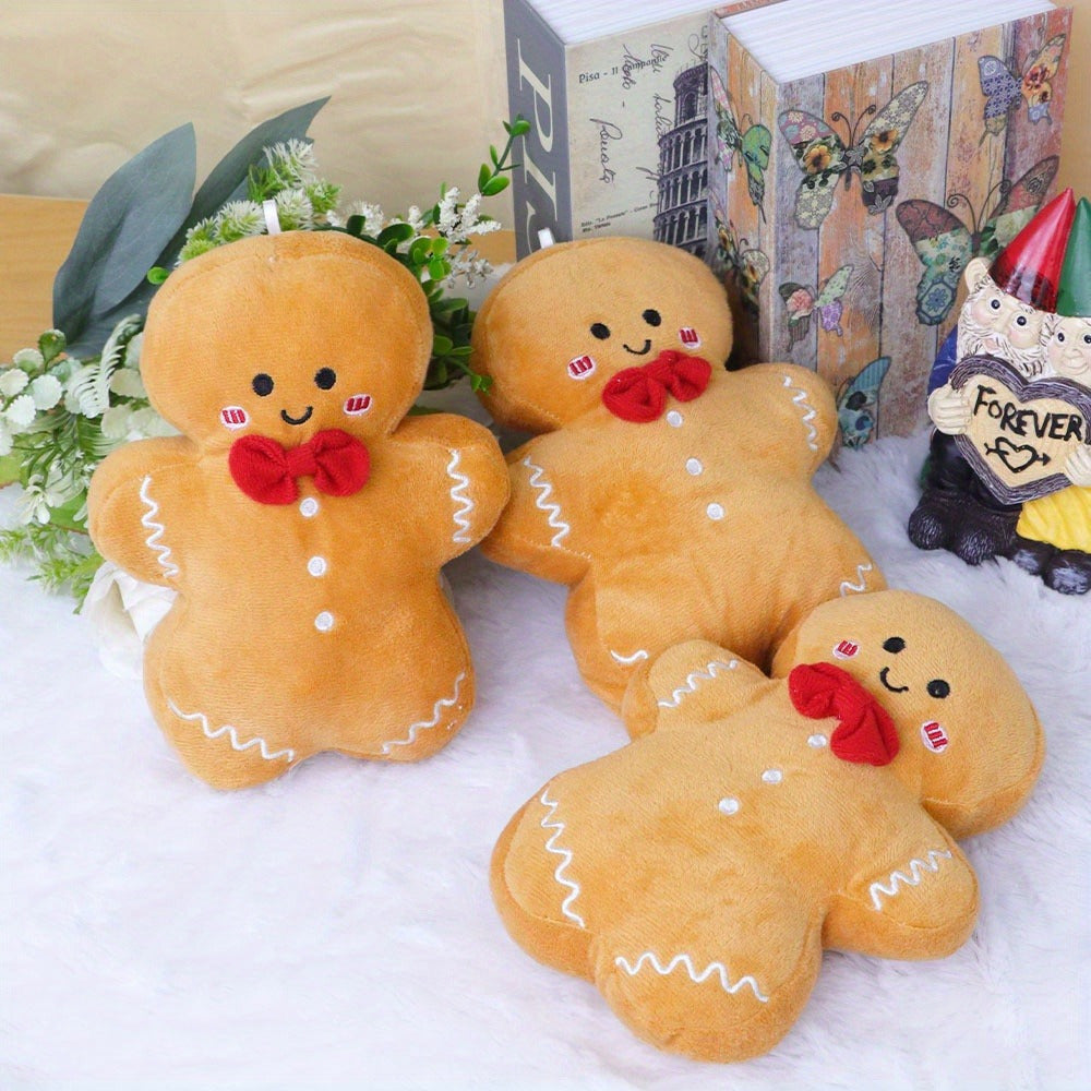 2 Gingerbread Man Plush Toy Decorations