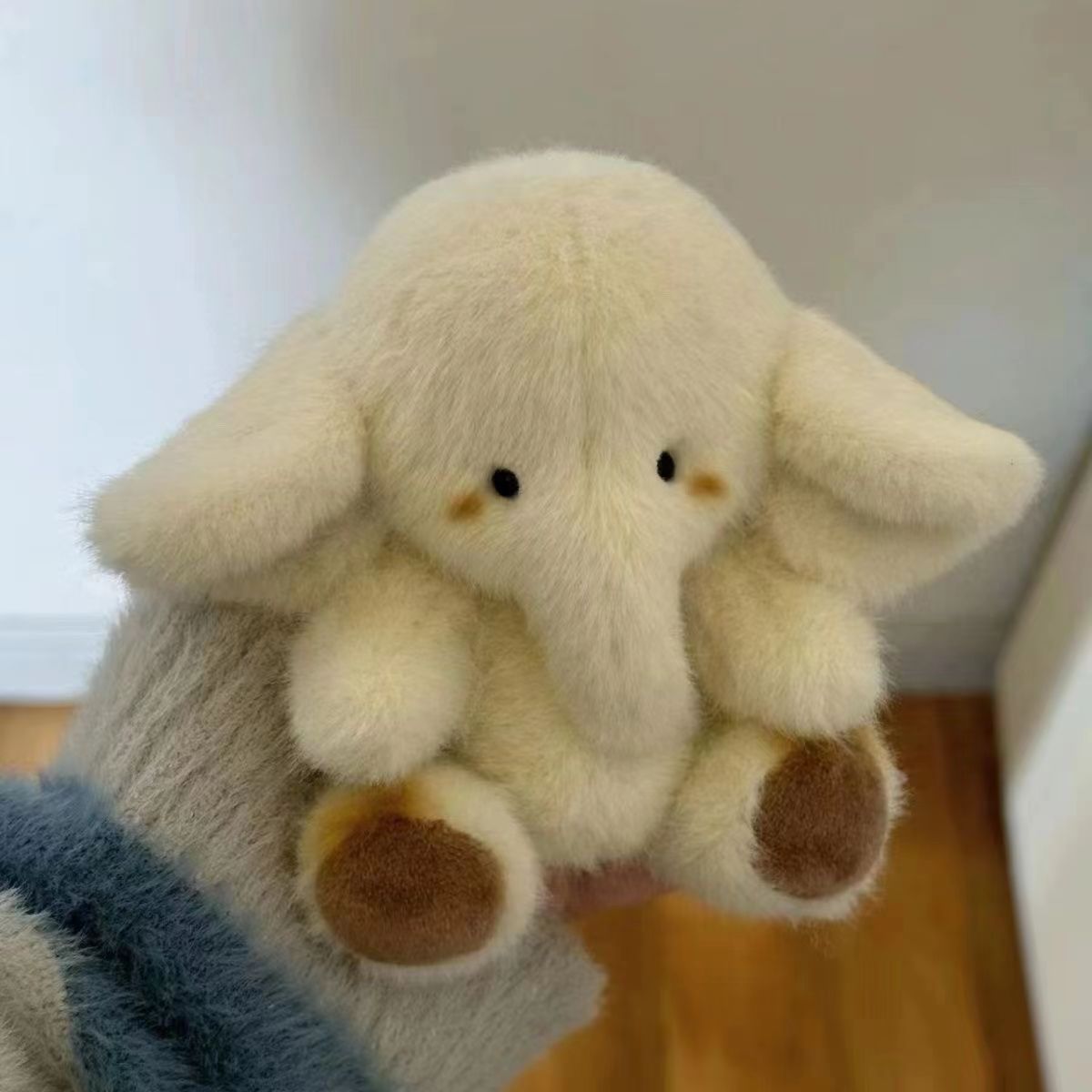 Big Ears Baby Elephant Plush Toy - Soft Polyester Furry Elephant Doll Pendant