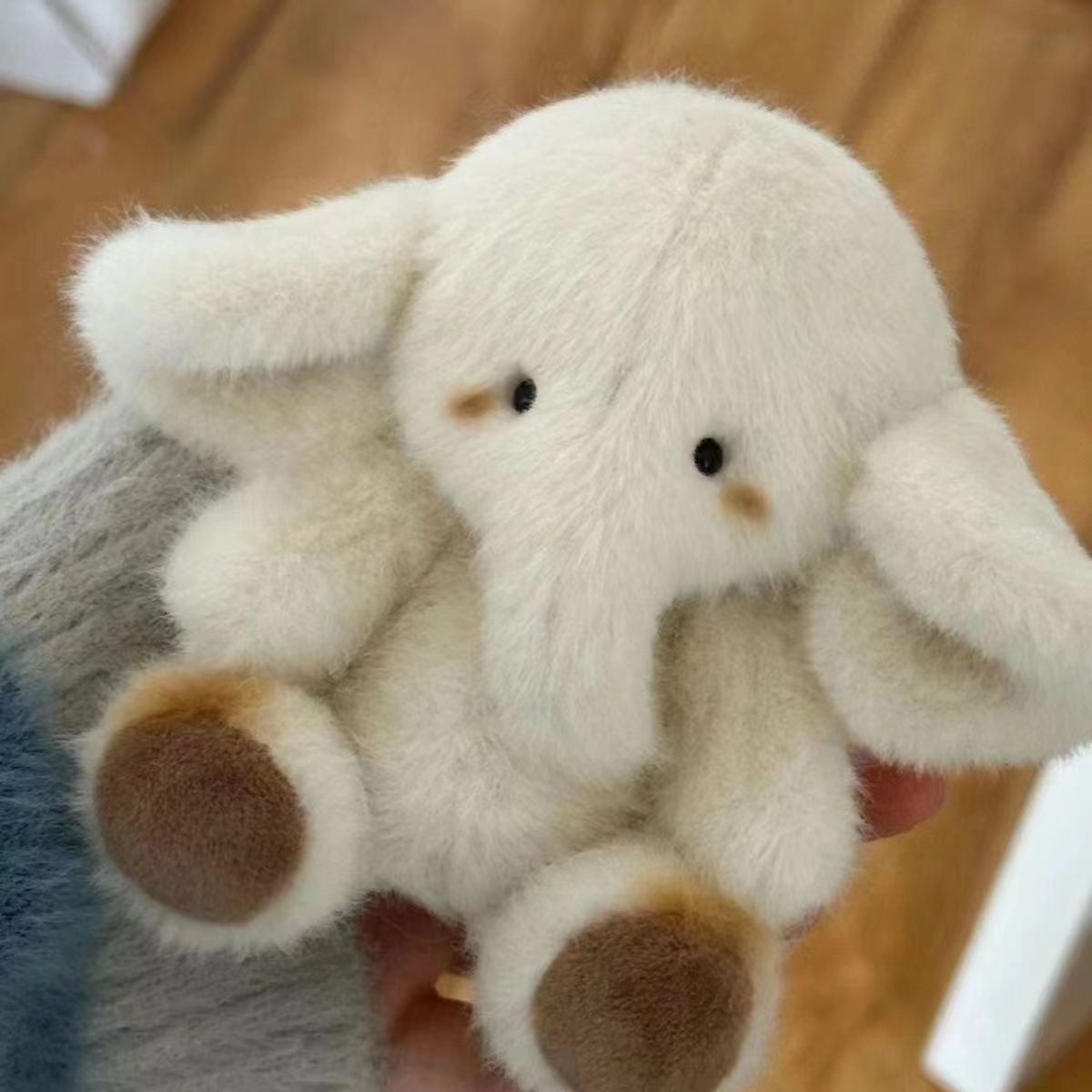 Big Ears Baby Elephant Plush Toy - Soft Polyester Furry Elephant Doll Pendant