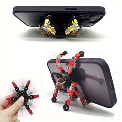 4 Pack Fidget Spinner Robot Toy DIY Transforming Robot Rubber Material
