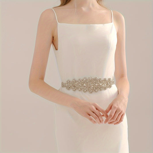 Sparkling Rhinestone Waist Belt for Bridal Wedding Events