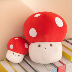 Red Mushroom Plush Toy with Polka Dot Christmas Gift