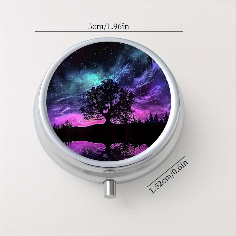 3 Compartment Pill Organizer Night Sky