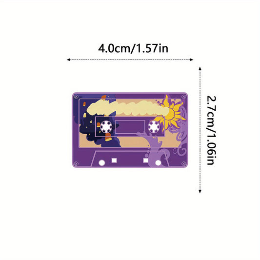50pcs PVC Reusable Self Adhesive Cartoon Cassette Tape Stickers